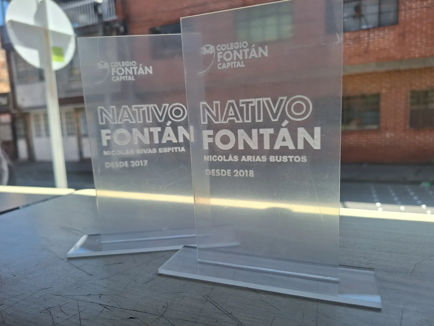 Trofeos acrílicos "Nativo Fontán" personalizados